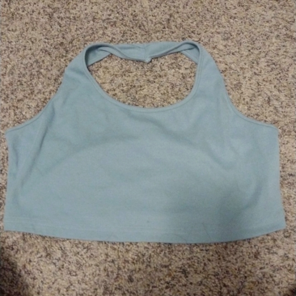 Blue never worn around the neck crop from shein